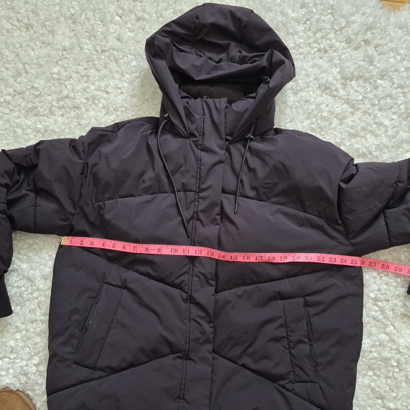 Levi's Black Hooded Puffer Jacket L Matte Finish Warm Munimal Streetwear Y2K - Picture 10 of 13